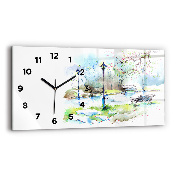 Horloge rectangulaire horizontale Printemps pittoresque