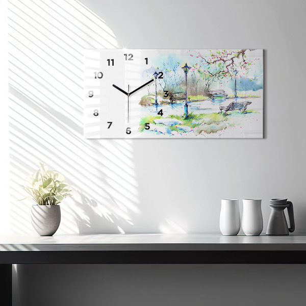 Horloge rectangulaire horizontale Printemps pittoresque