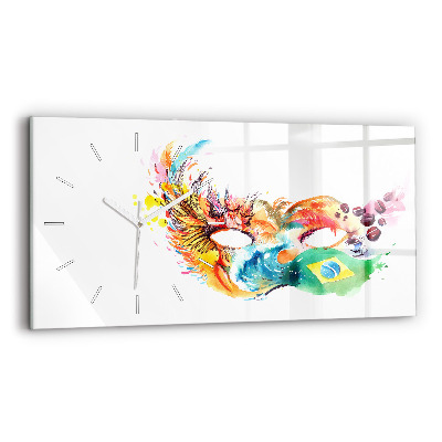 Horloge rectangulaire horizontale Culture - Drapeau brésilien