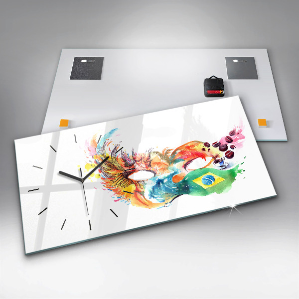 Horloge rectangulaire horizontale Culture - Drapeau brésilien