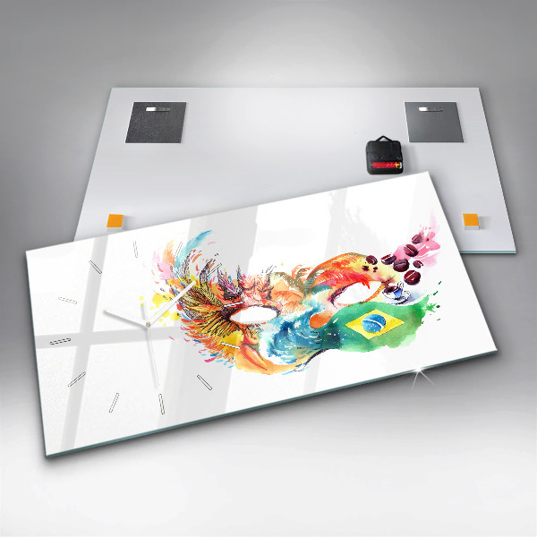 Horloge rectangulaire horizontale Culture - Drapeau brésilien