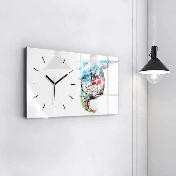 Horloge rectangulaire horizontale montre suisse