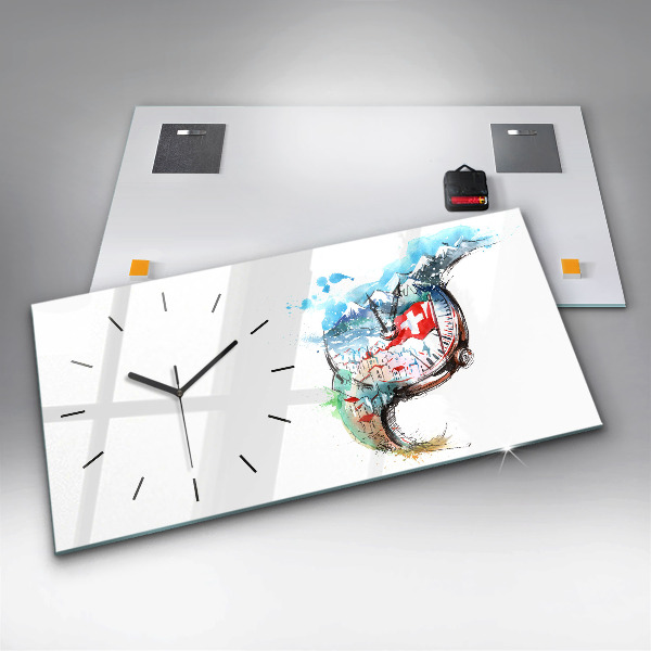 Horloge rectangulaire horizontale montre suisse