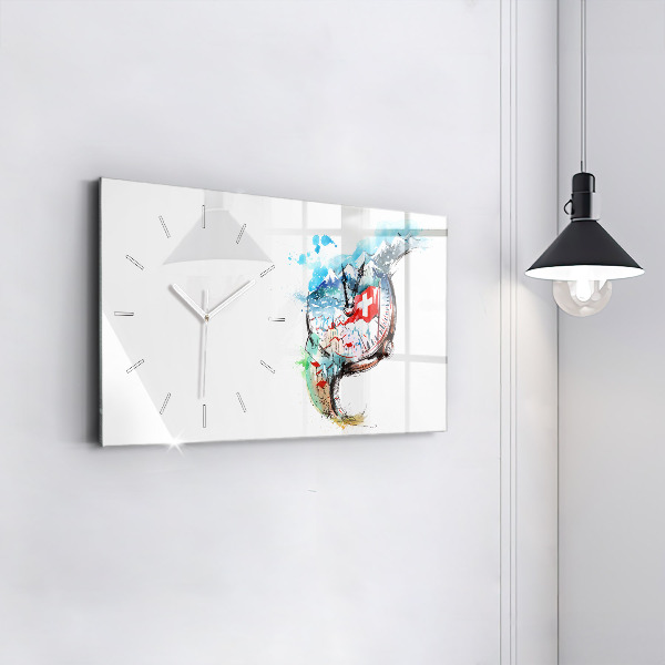 Horloge rectangulaire horizontale montre suisse