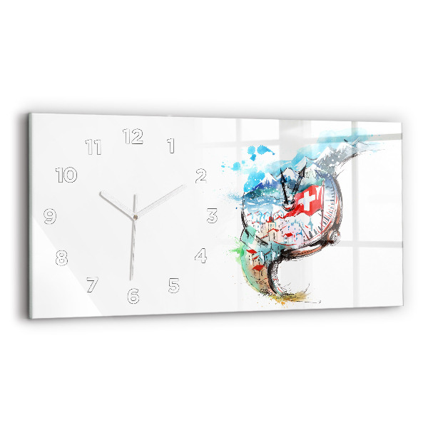 Horloge rectangulaire horizontale montre suisse
