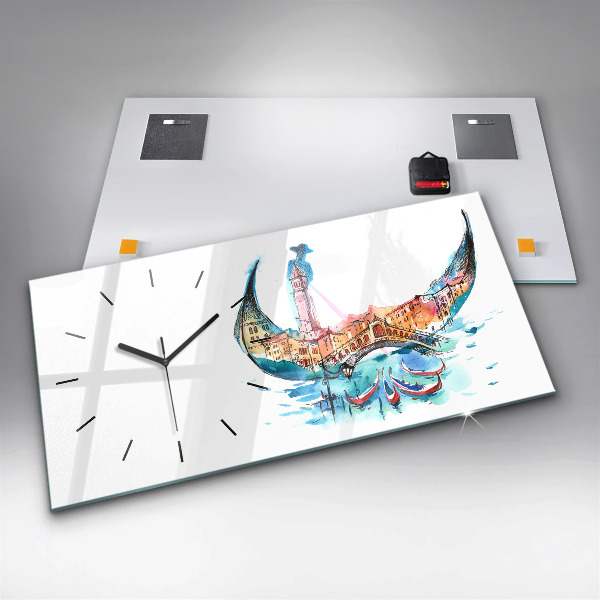 Horloge rectangulaire horizontale Italie - Gondole vénitienne