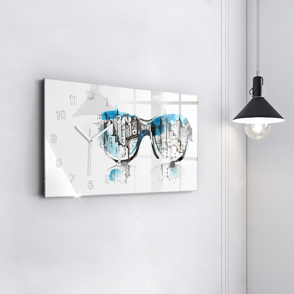 Horloge rectangulaire horizontale Ville à lunettes