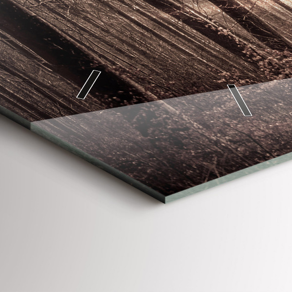 Horloge rectangulaire horizontale Chemin forestier en sépia