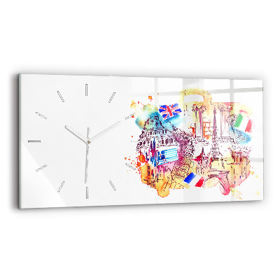 Horloge rectangulaire horizontale Pays attractifs dans le monde