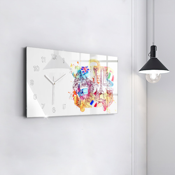 Horloge rectangulaire horizontale Pays attractifs dans le monde