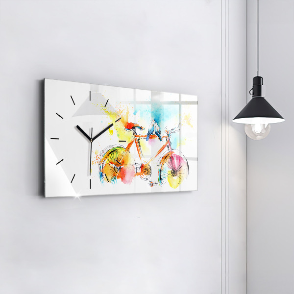 Horloge rectangulaire horizontale Vélo peint