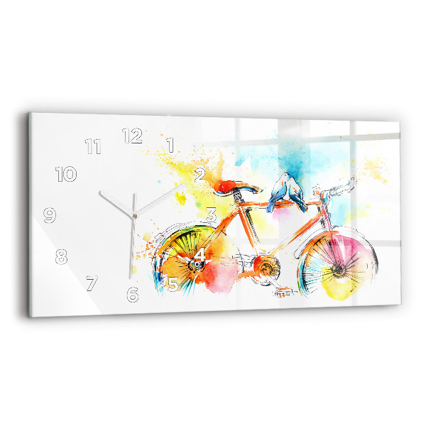 Horloge rectangulaire horizontale Vélo peint