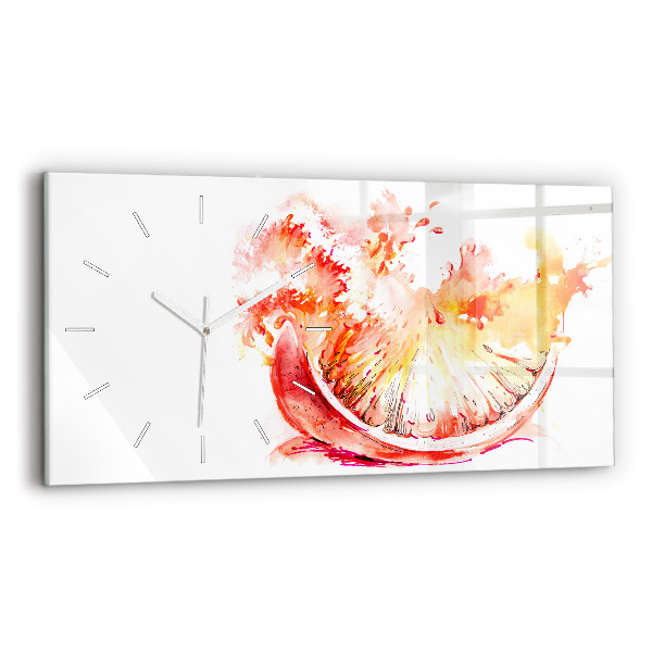 Horloge rectangulaire horizontale Peint en orange