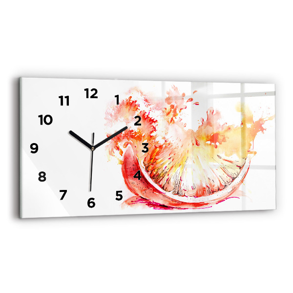 Horloge rectangulaire horizontale Peint en orange