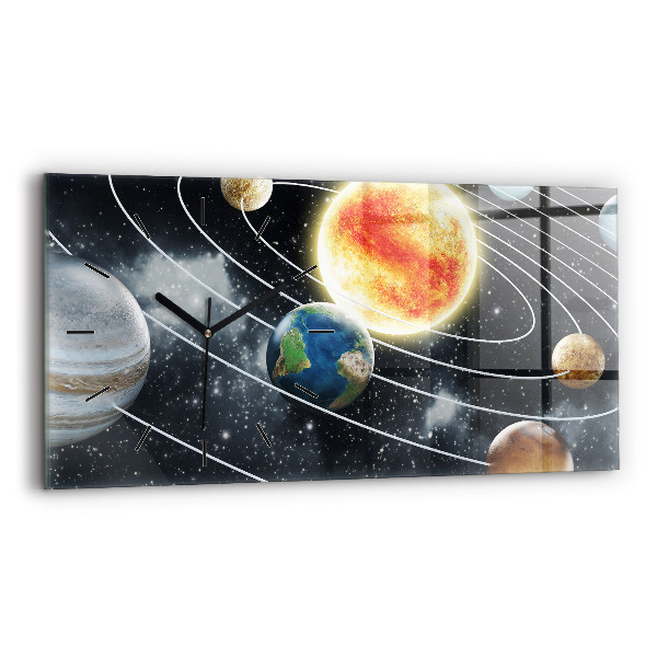 Horloge rectangulaire horizontale Le système solaire