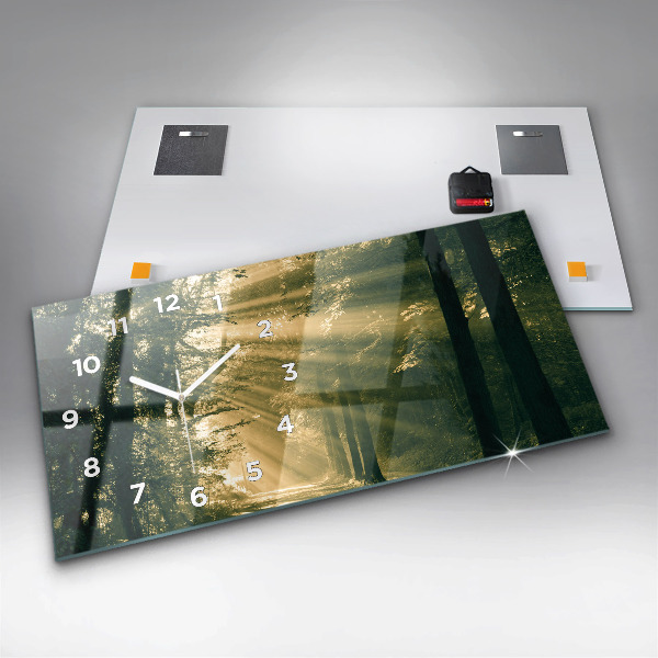 Horloge rectangulaire horizontale Forêt des rayons du soleil