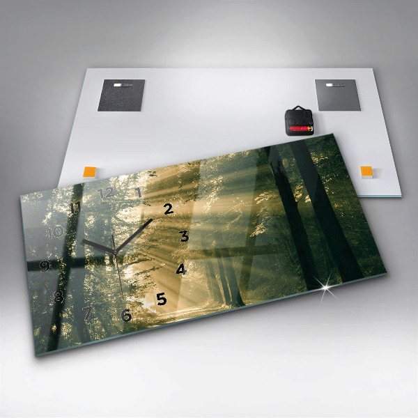 Horloge rectangulaire horizontale Forêt des rayons du soleil