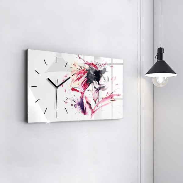 Horloge rectangulaire horizontale 'L''abstraction des amoureux'