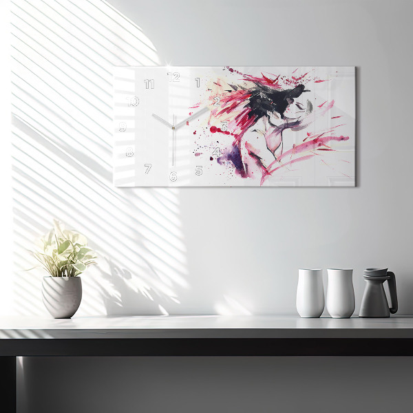 Horloge rectangulaire horizontale 'L''abstraction des amoureux'