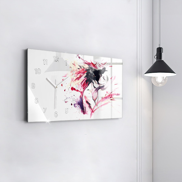 Horloge rectangulaire horizontale 'L''abstraction des amoureux'