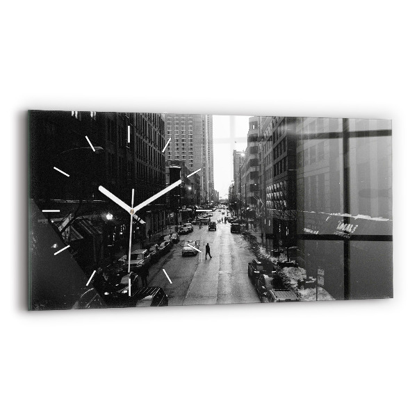 Horloge rectangulaire horizontale Les rues de la ville de Chicago