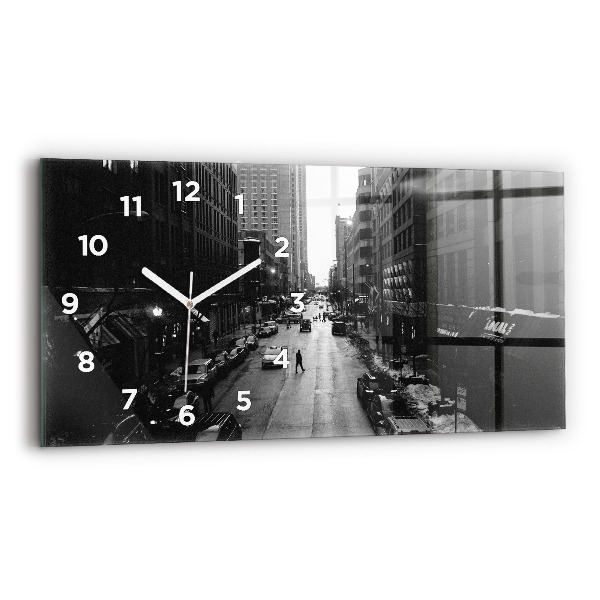 Horloge rectangulaire horizontale Les rues de la ville de Chicago