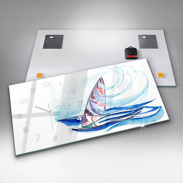 Horloge rectangulaire horizontale Planche de surf