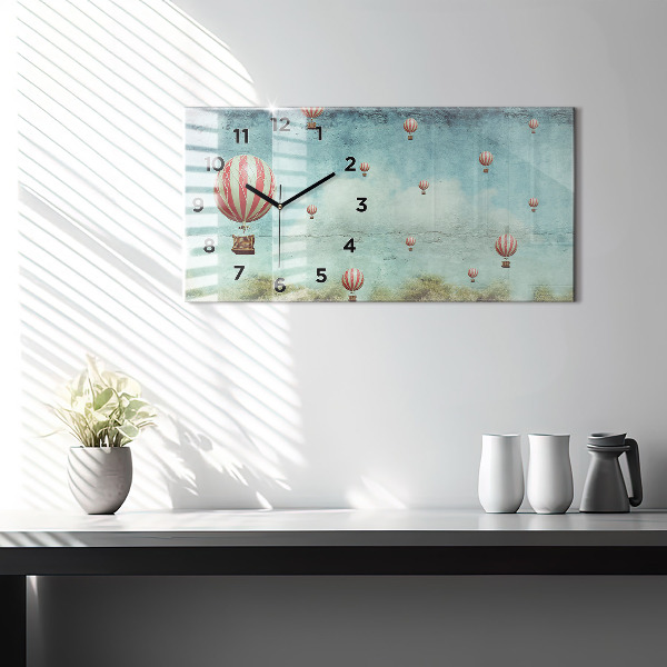 Horloge rectangulaire horizontale Ballons