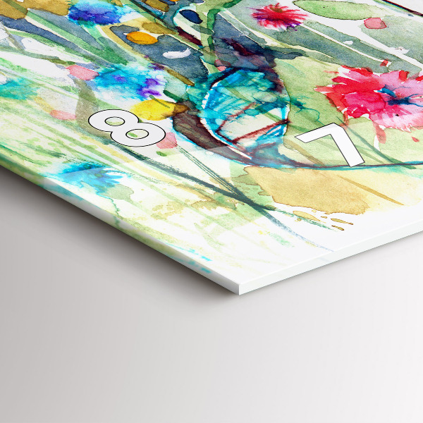 Horloge rectangulaire horizontale Coquelicots dans le pré