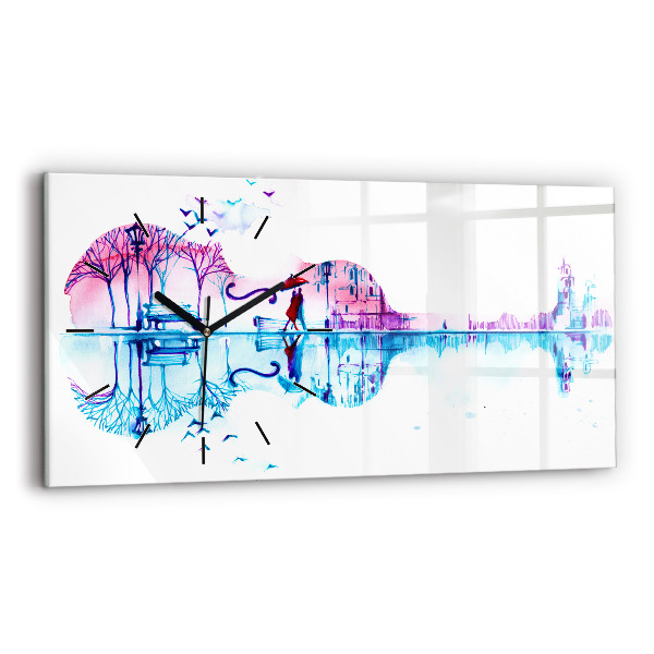 Horloge rectangulaire horizontale Lac du parc Cello