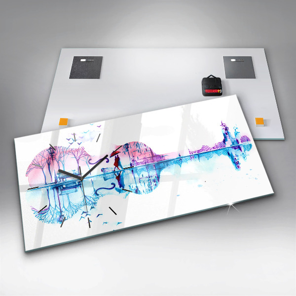 Horloge rectangulaire horizontale Lac du parc Cello