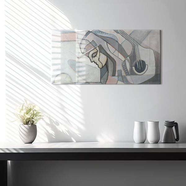 Horloge rectangulaire horizontale Peinture abstraite