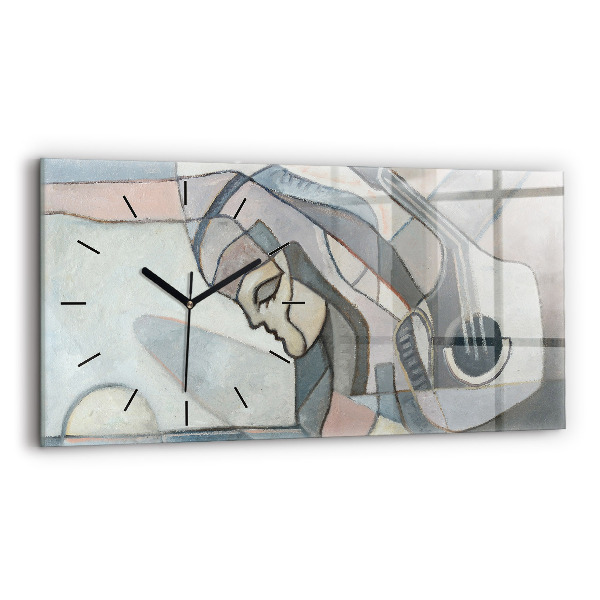 Horloge rectangulaire horizontale Peinture abstraite
