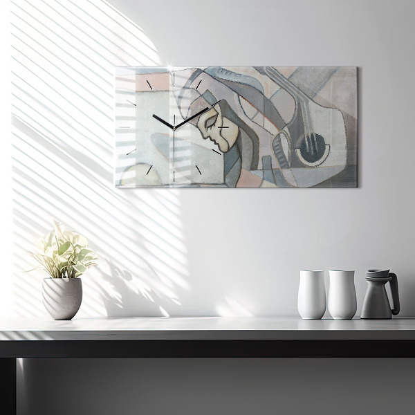 Horloge rectangulaire horizontale Peinture abstraite