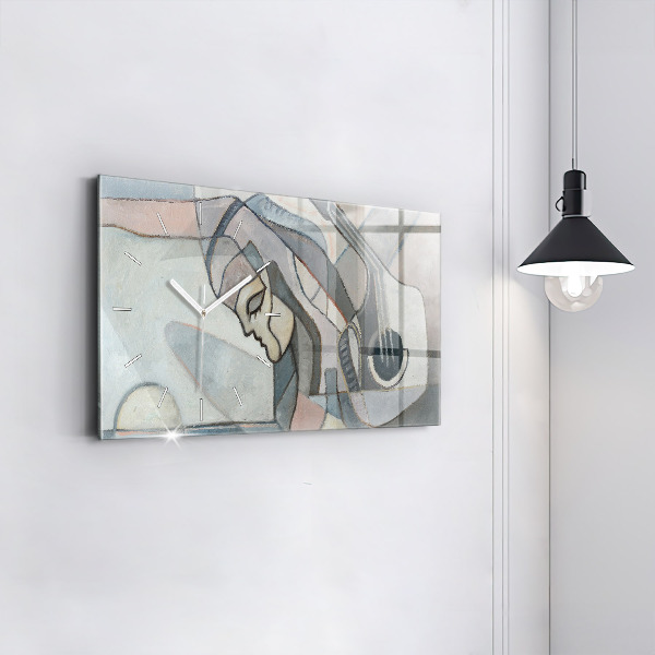 Horloge rectangulaire horizontale Peinture abstraite