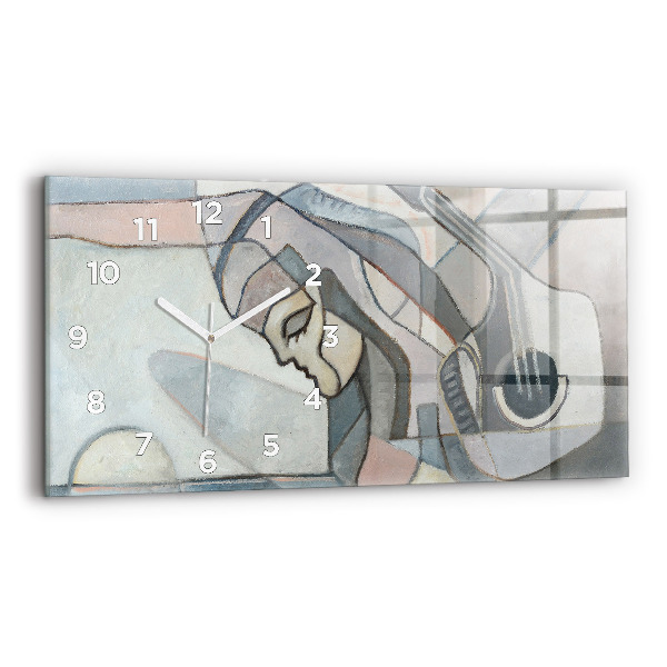 Horloge rectangulaire horizontale Peinture abstraite