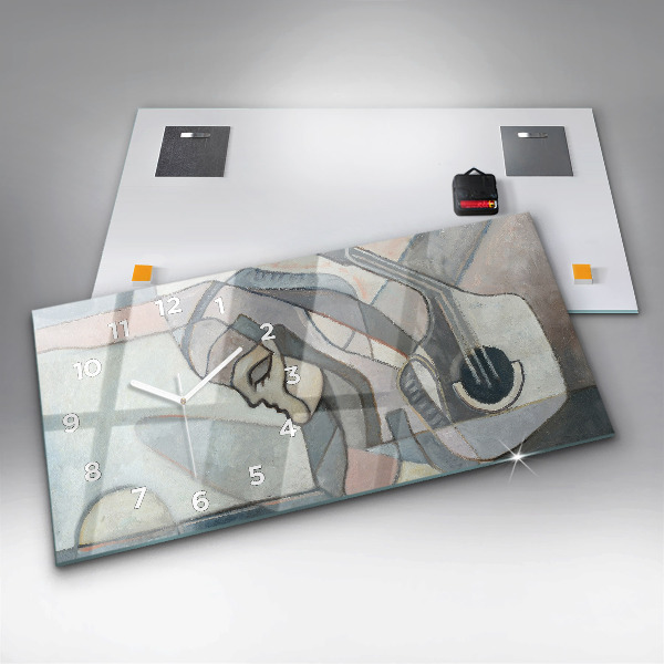 Horloge rectangulaire horizontale Peinture abstraite