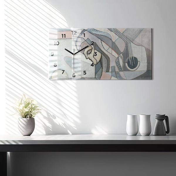 Horloge rectangulaire horizontale Peinture abstraite