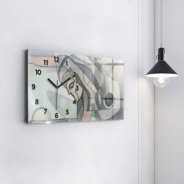 Horloge rectangulaire horizontale Peinture abstraite