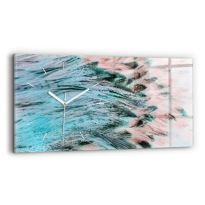 Horloge rectangulaire horizontale plumes colorées