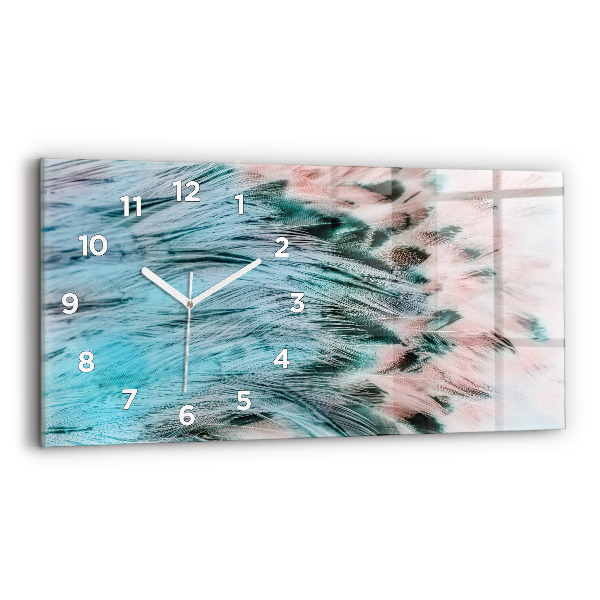 Horloge rectangulaire horizontale plumes colorées