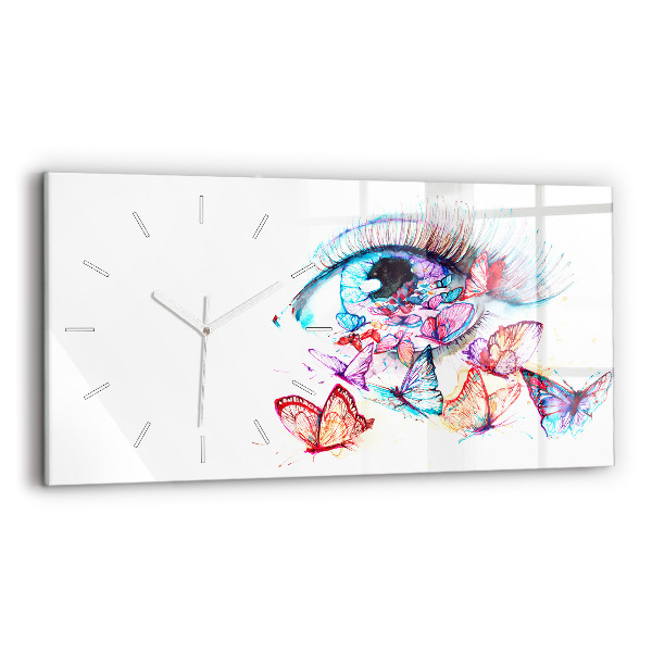 Horloge rectangulaire horizontale Papillons aux yeux colorés