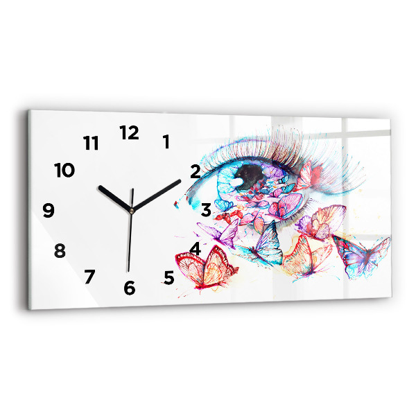 Horloge rectangulaire horizontale Papillons aux yeux colorés