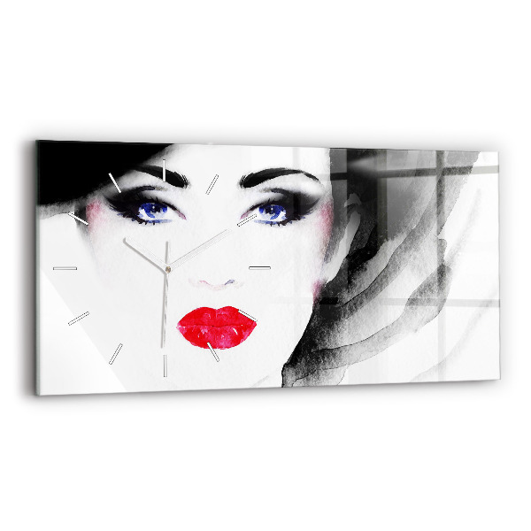 Horloge rectangulaire horizontale 'Portrait d''une femme'