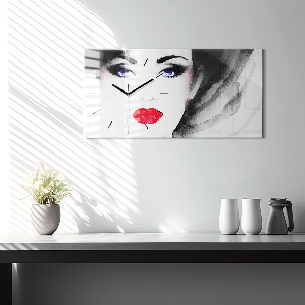 Horloge rectangulaire horizontale 'Portrait d''une femme'