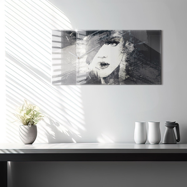 Horloge rectangulaire horizontale Femme - aquarelles