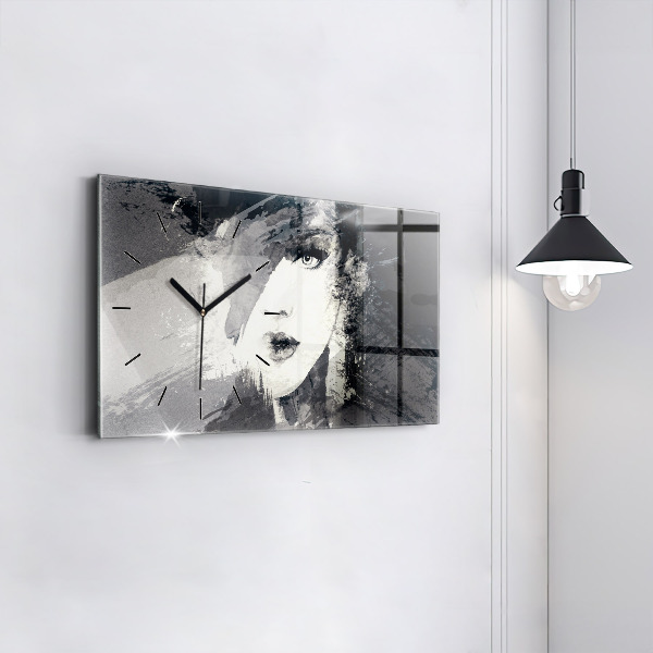 Horloge rectangulaire horizontale Femme - aquarelles