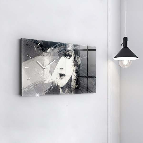 Horloge rectangulaire horizontale Femme - aquarelles