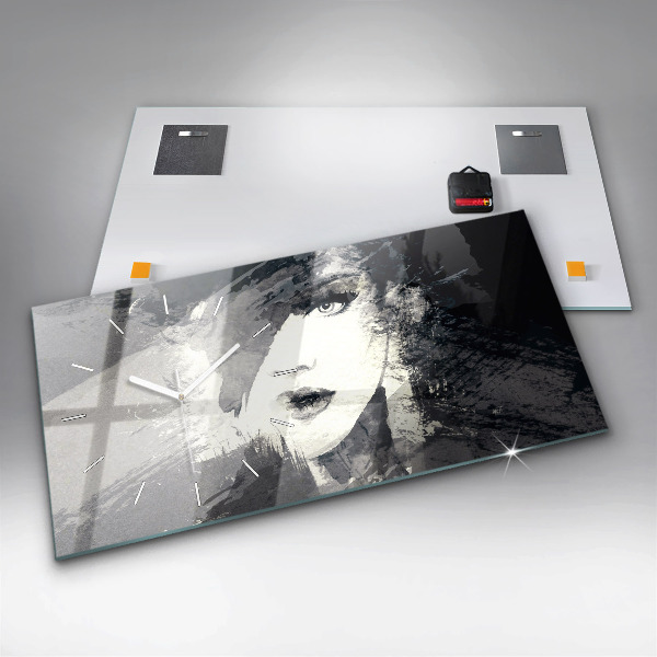 Horloge rectangulaire horizontale Femme - aquarelles