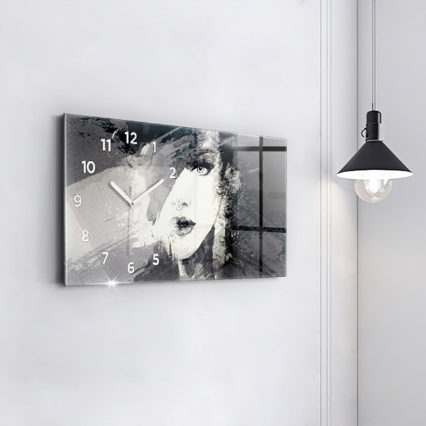 Horloge rectangulaire horizontale Femme - aquarelles